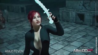 3d animation moster sex with a red hair big tits babe