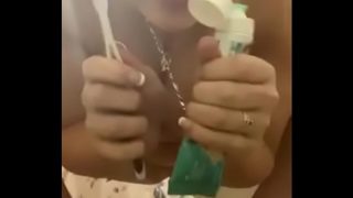 Nasty Pig Liz Scrubs Asshole with toothpaste then tastes