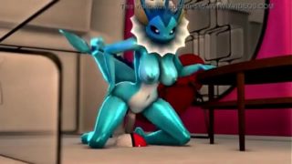 Vaporeon riding a dildo