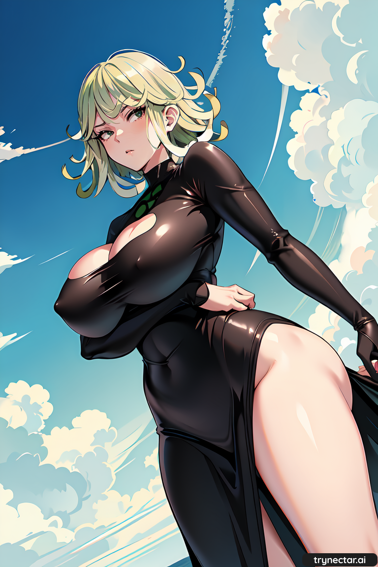 ai_generated black_dress hentai nsfw tatsumaki_(one-punch_man)