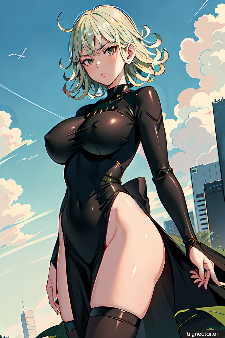 ai_generated black_dress hentai nsfw tatsumaki_(one-punch_man)