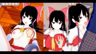 【エロゲーコイカツ！】東方 博麗霊夢におっぱい揉みまくりH！3DCG巨乳アニメ動画(東方プロジェクト)【ヘンタイゲーム】