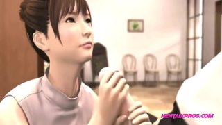 Japanese Waitress MILF Public Cafe Blowjob