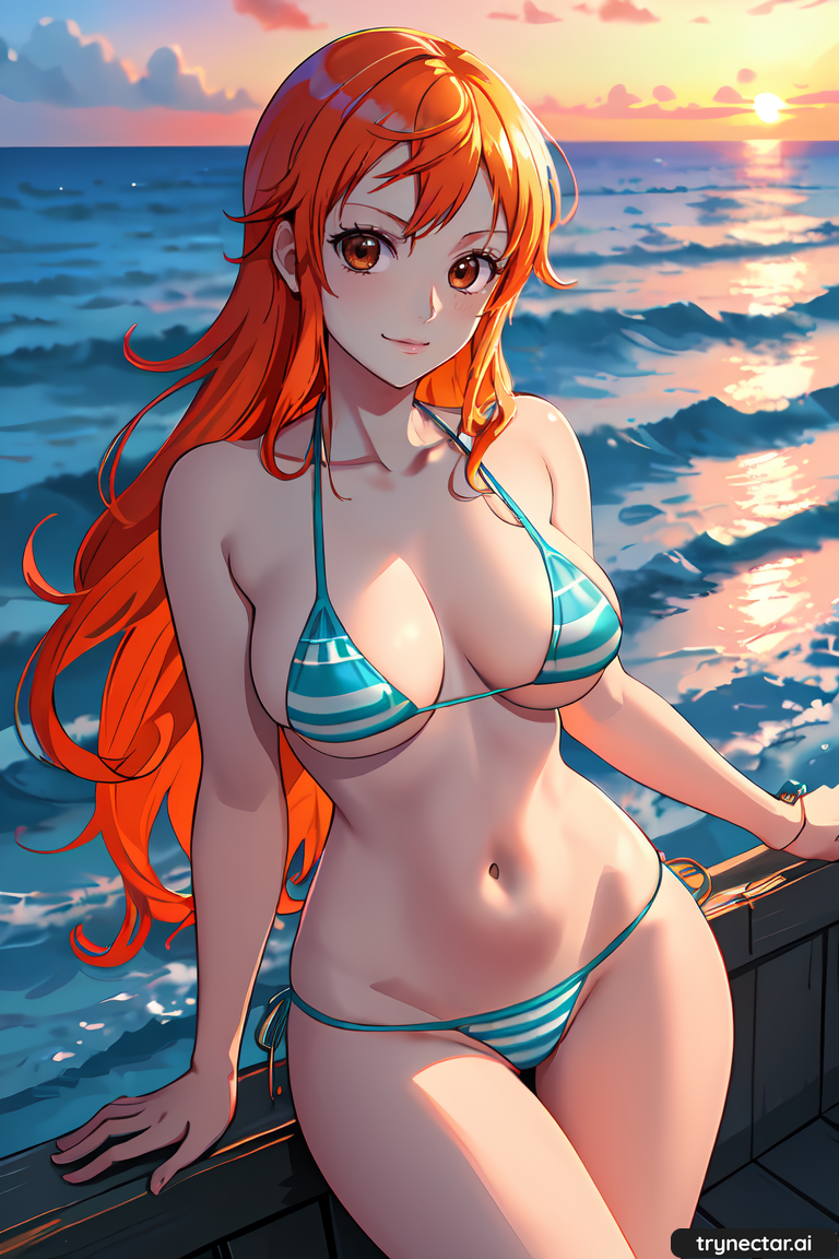 ai_generated hentai nami nami_(one_piece) one_piece waifu2x